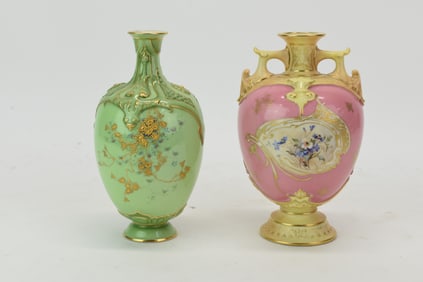 Royal Worcester Floral Decorated Vase