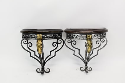 Pair of Maitland Smith Florentine Wall Brackets