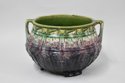 Large Majolica Double Handled Jardiniere