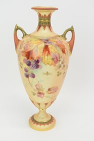 Royal Worcester Double-Handled Porcelain Vase