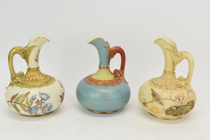 Royal Worcester Group of Three Assorted Ewers