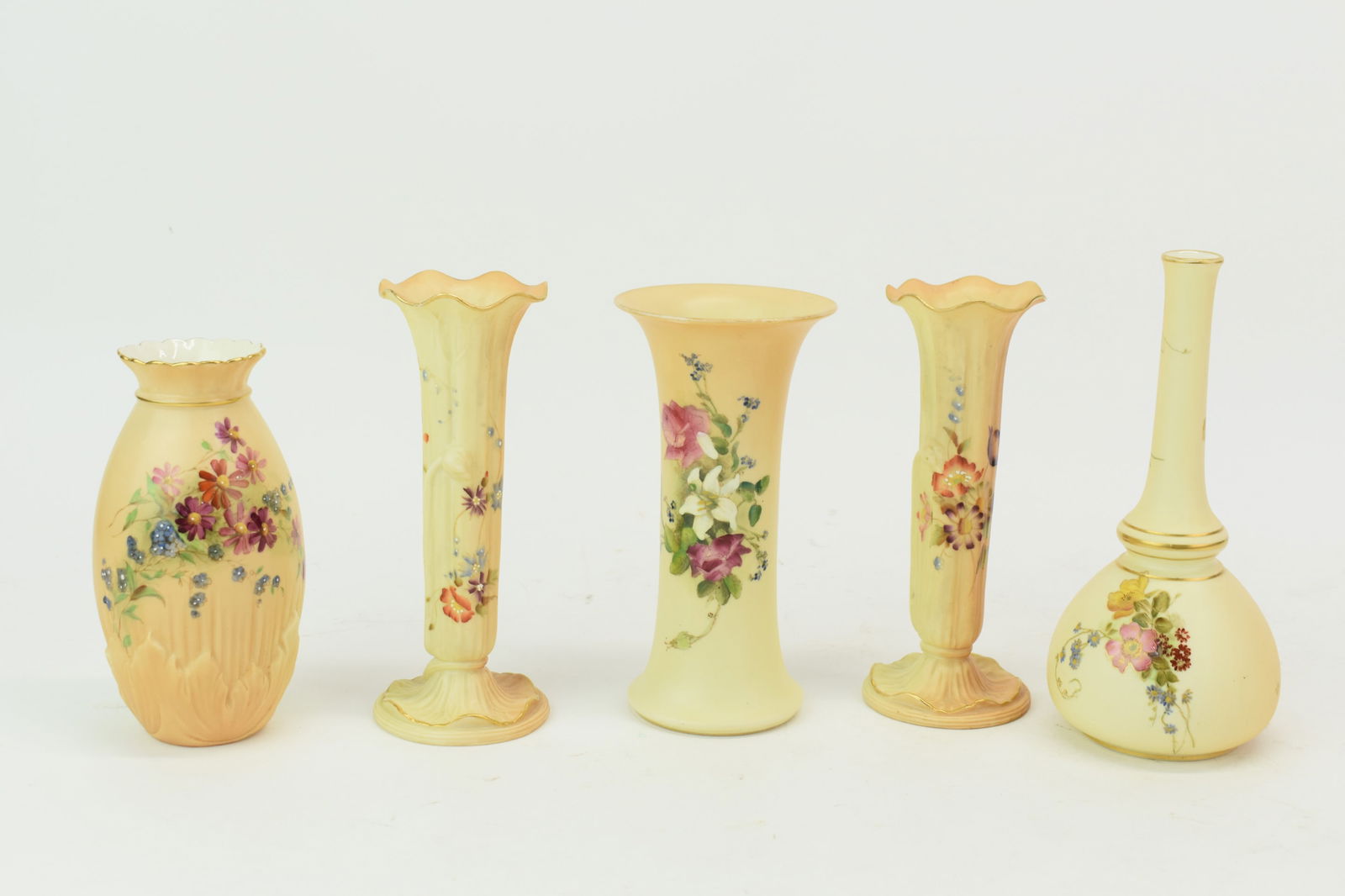 Pair of Royal Worcester Floral Decorated Vases (1 of 13)