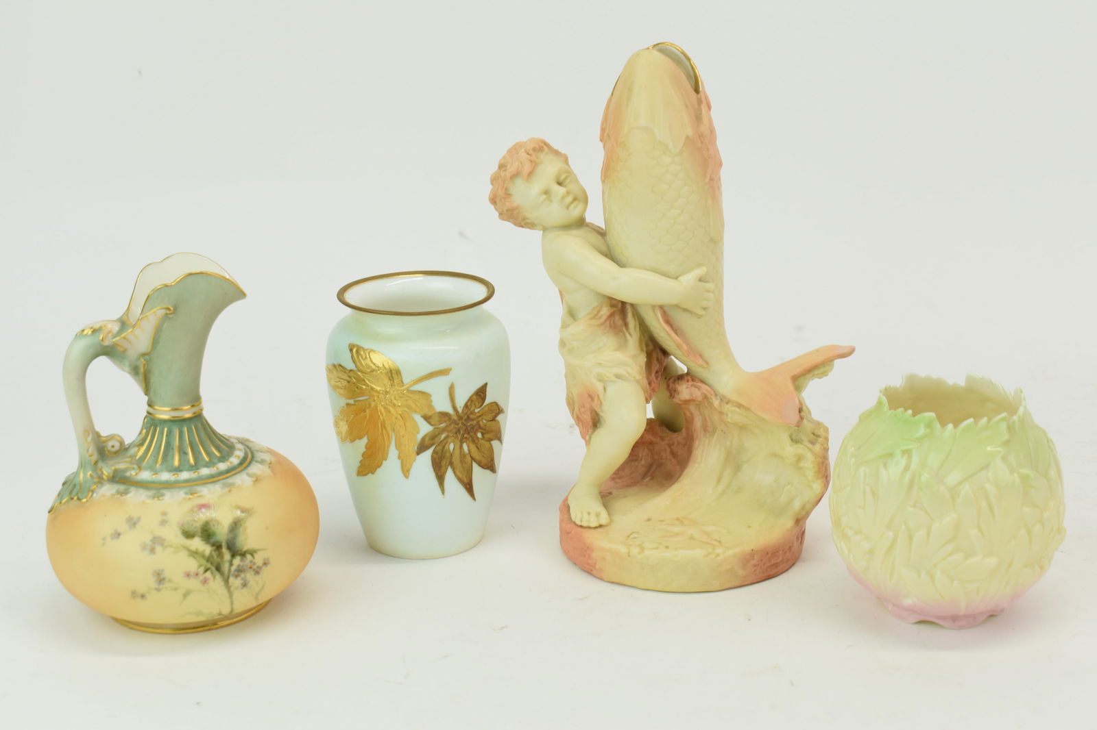 Royal Worcester Figural Vase of Boy and Fish (1 of 14)