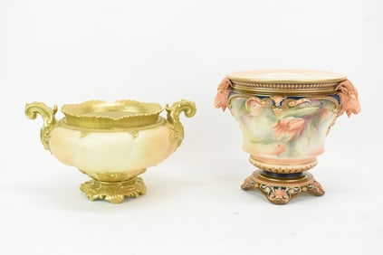 Royal Worcester Double Gilt Handled Urn