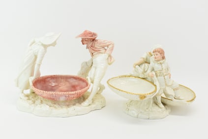 Two Royal Worcester Figural Sweet Meat Dishes