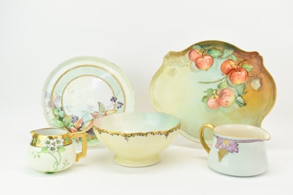 Group of Porcelain Hand-Painted Limoges Serving Pieces