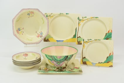 Group of Assorted Clarence Cliff Bowls and Plates