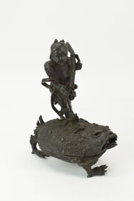 Asian Bronze Censer of Liu Haichan on Toad