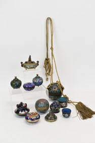 Group of Assorted Asian Cloisonné Table Articles