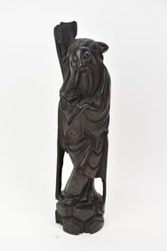 Asian Carved Hardwood Figural of Shoe Lao