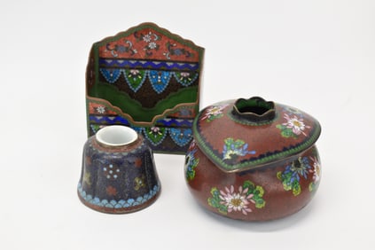 Asian Cloisonné Heart Shaped Hair Receiver