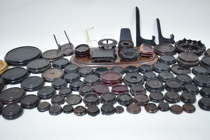 Large Asian Group of Assorted Hardwood Stands