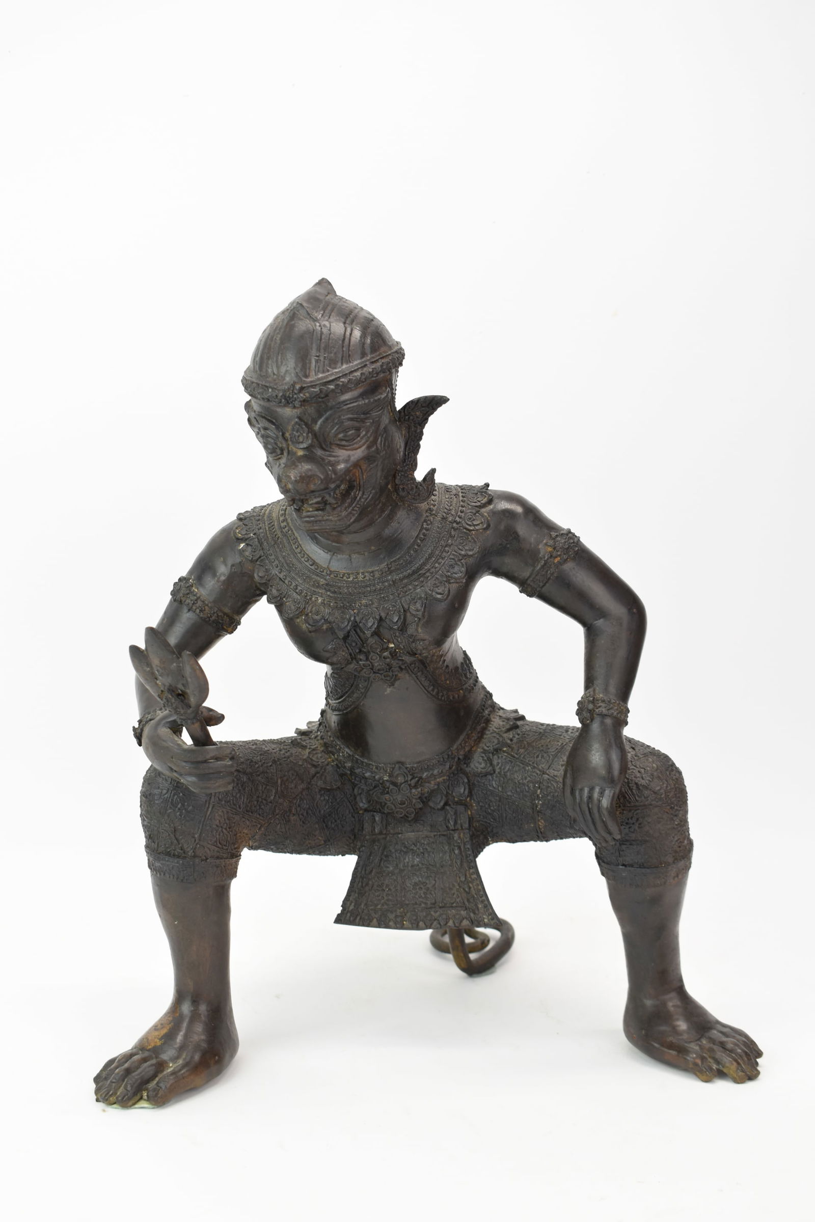 Asian Bronze Statue of Temple Guardian (1 of 9)