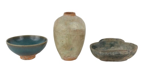 Group of Three Chinese Antique Pottery Items