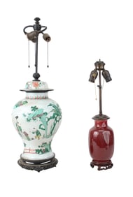 Two Chinese Porcelain Table Lamps