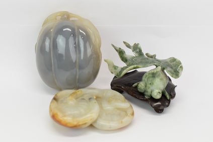 Asian Agate Pumpkin and Mushroom Pedant