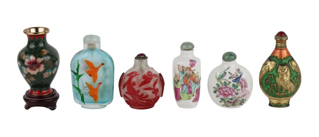 Five Chinese Snuff Bottles