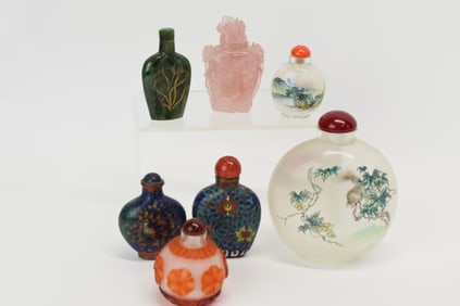 Group of Seven Assorted Asian Snuff Bottles