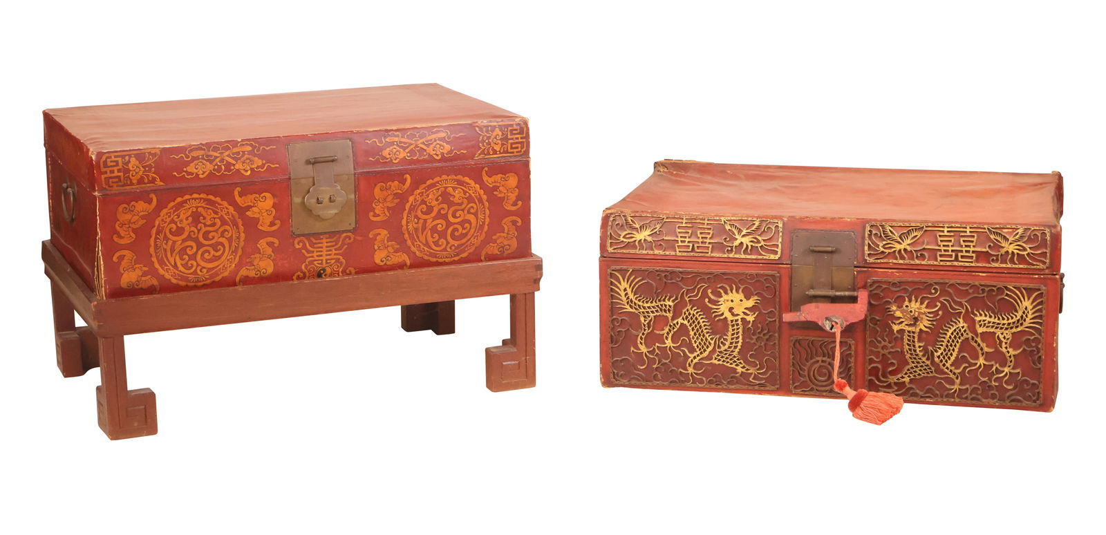 Two Chinese Style Red Leather Boxes (1 of 20)