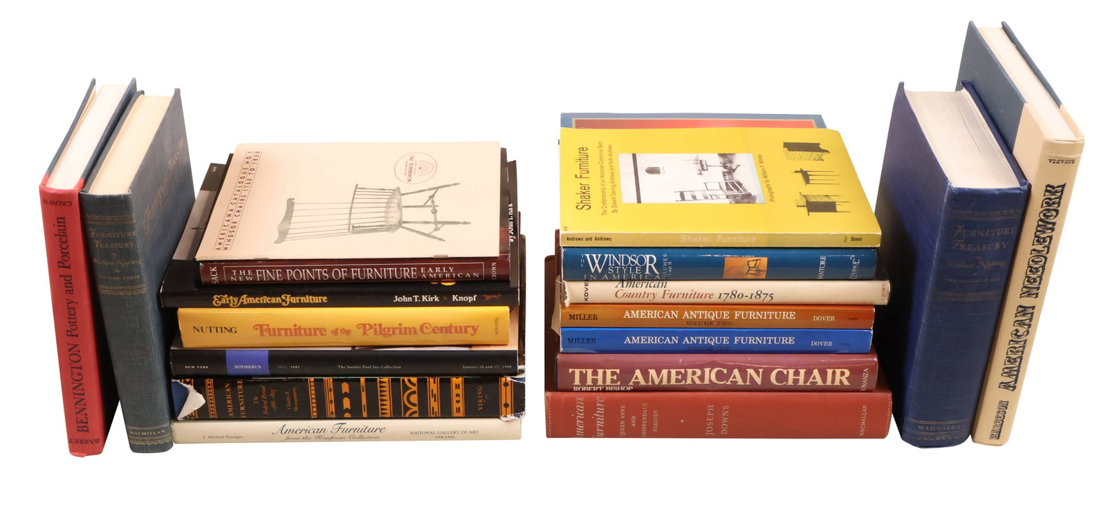 Grouping of Books on Early American Furniture: Grouping of Books on Early American Furniture 19 books in total. Comprises "American Furniture: Queen Anne and Chippendale Periods," "Early American Furniture," "American Furniture: The Federal Period