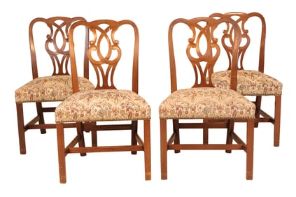Four Chippendale Style Mahogany Side Chairs