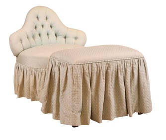 Blue-Upholstered Boudoir Chair