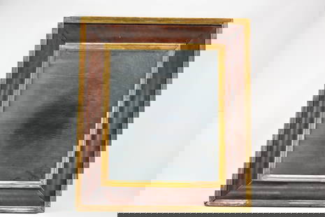 Two Carved Oak Pier Mirrors: Two Carved Oak Pier MirrorsTogether with a mahogany and parcel-gilt mirror. 3 piecesLosses, wear, surface distress.45 3/4 x 23 in. (116.2 x 58.4 cm.)