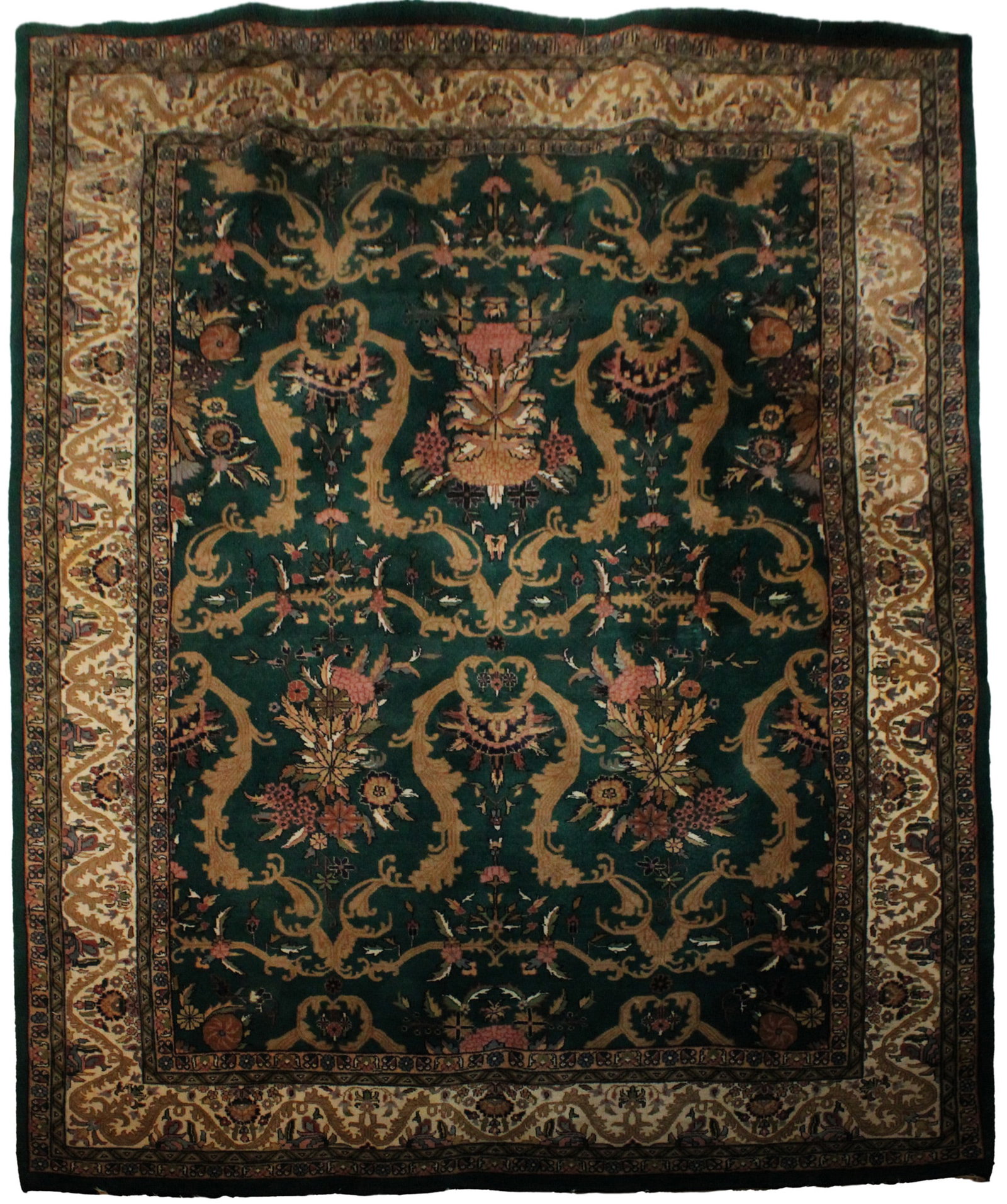 Indo-Persian Rug: Indo-Persian Rug India, Contemporary. Stains. 104 1/2 x 70 1/2 in. (265.4 x 179.1 cm.)