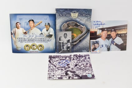 Group of NY Yankees Signed Memorabilia, Yogi & Whitey