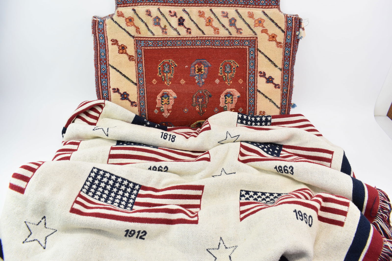 Blanket Depicting Variations of the American Flag (1 of 4)