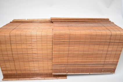 Two Vintage Bamboo Window Blinds