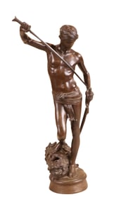 Marius-Jean-Antonin Mercie, French 1845-1916, David Apres Le Combat (David After the Battle), Bronze