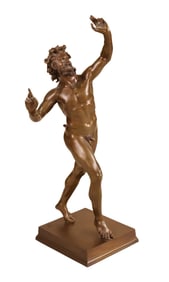Italian 19th C., Dancing Faun of Pompeii, Bronze