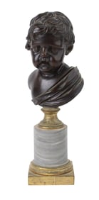 Bust of a Child, Cast and Patinated Bronze