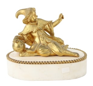 Figure of an Asian Man, Ormolu and Marble