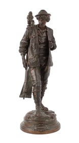 Eutrope Bouret, French 1833-1906, Sans Famille (Without Family), Patinated Bronze Sculpture