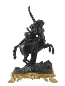 Deianira and The Centaur Nessus, Patinated Bronze Sculpture