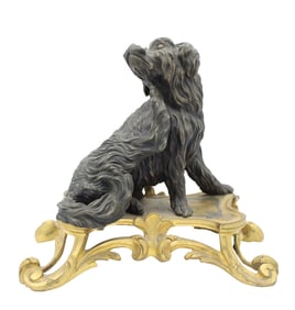 After Philippe Caffieri, 1714-1774, Dog Scratching, Bronze