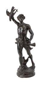 Adrien Etienne Gaudez, French 1845-1902, Acteon, Patinated Bronze