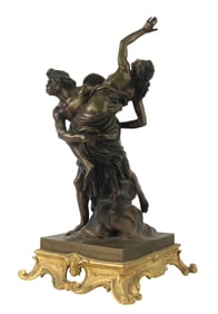 After Louis-Simon Boizot, 1743-1809, Boreas Abducting Oreithyia, Patinated bronze