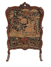 Louis XV Carved Walnut and Needlepoint Firescreen