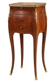 Louis XV Marble Top Marquetry Chiffoniere