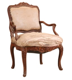 Regence Carved Walnut Fauteuil