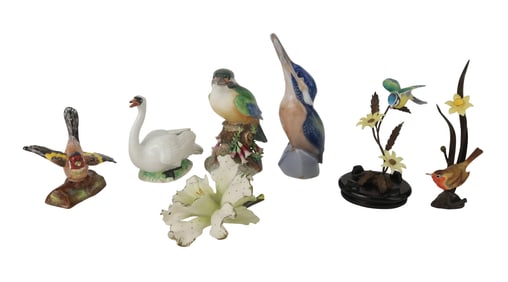 Six Porcelain Bird Figurines