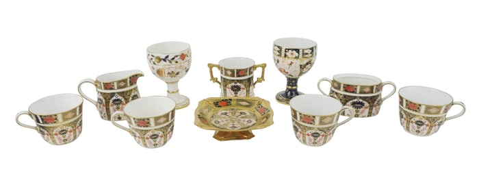 Group of Royal Crown Derby Porcelain Table Articles