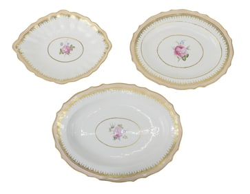 Three Derby Porcelain Shaped Dishes
