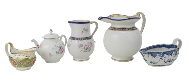 Five Derby Porcelain Table Articles