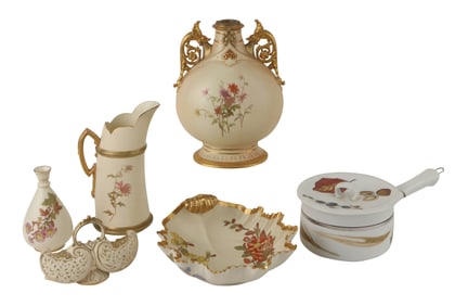 Six Royal Worcester Porcelain Table Articles