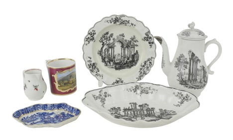 Three Worcester Transfer Printed Table Articles