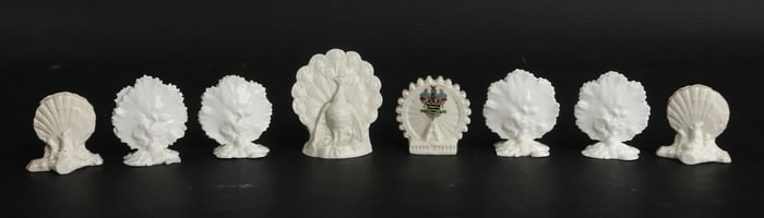 Eight White Porcelain Menu Holders